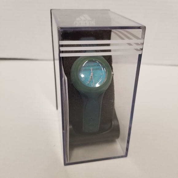 Adidas Y2K Kids Teens Boy Girls Teal Silicon Wrist Watch New - Picture 1 of 6